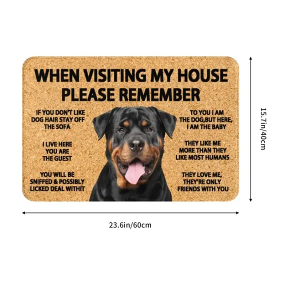 Rottweiler House Rules Doormat